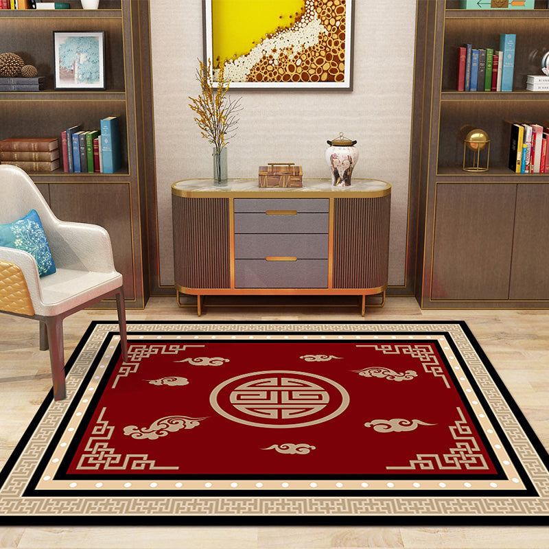 Lisslune | Multi-Color Pattern Rug Polypropylene Asia Indoor Rug Non-Slip Back Stain-Resistant Area Rug for Living Room