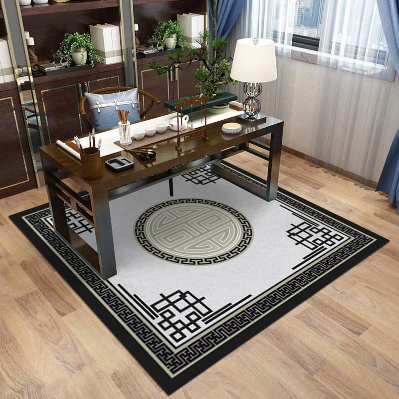 Lisslune | Multi-Color Pattern Rug Polypropylene Asia Indoor Rug Non-Slip Back Stain-Resistant Area Rug for Living Room