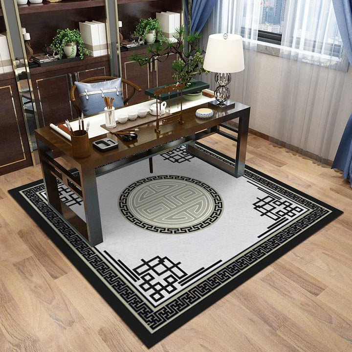 Lisslune | Multi-Color Pattern Rug Polypropylene Asia Indoor Rug Non-Slip Back Stain-Resistant Area Rug for Living Room