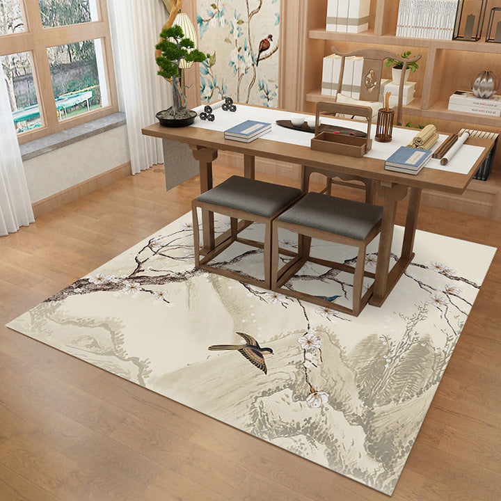 Lisslune | Multi-Color Pattern Rug Polypropylene Asia Indoor Rug Non-Slip Back Stain-Resistant Area Rug for Living Room