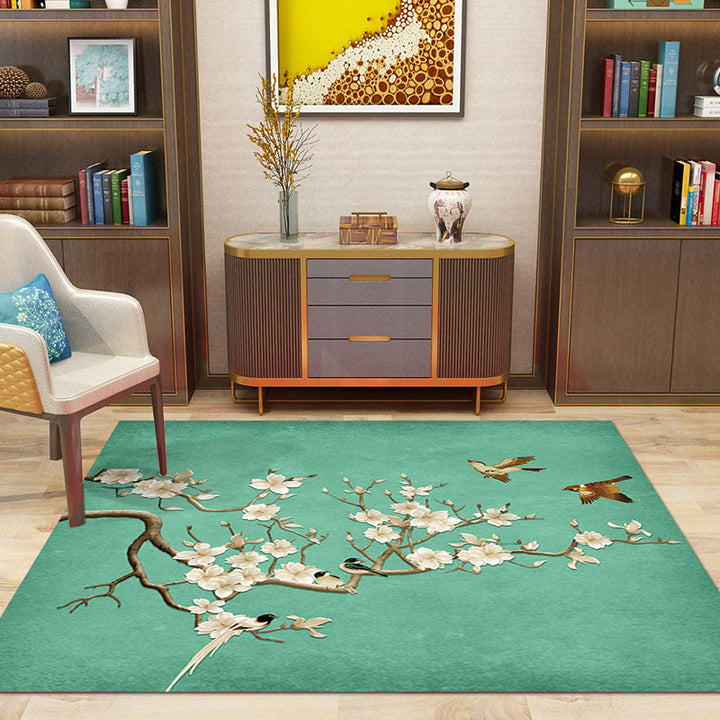 Lisslune | Multi-Color Pattern Rug Polypropylene Asia Indoor Rug Non-Slip Back Stain-Resistant Area Rug for Living Room