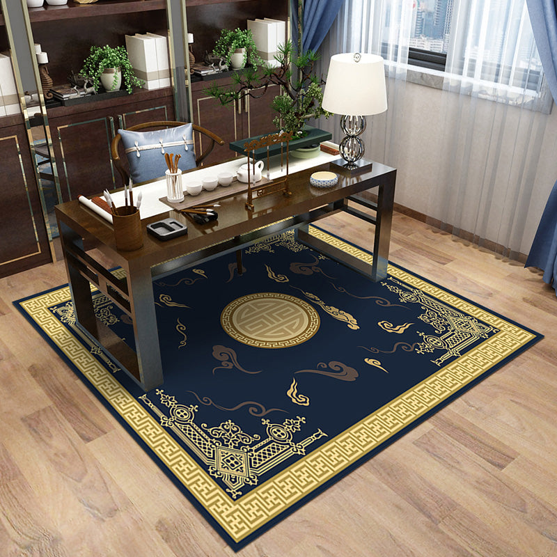 Lisslune | Multi-Color Pattern Rug Polypropylene Asia Indoor Rug Non-Slip Back Stain-Resistant Area Rug for Living Room