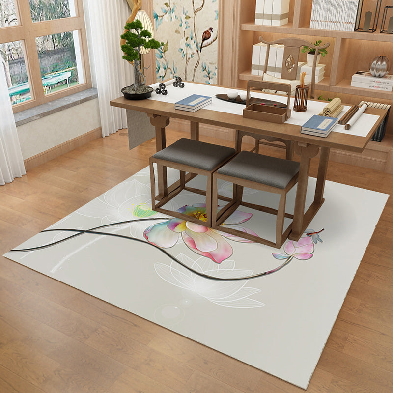 Lisslune | Multi-Color Pattern Rug Polypropylene Asia Indoor Rug Non-Slip Back Stain-Resistant Area Rug for Living Room