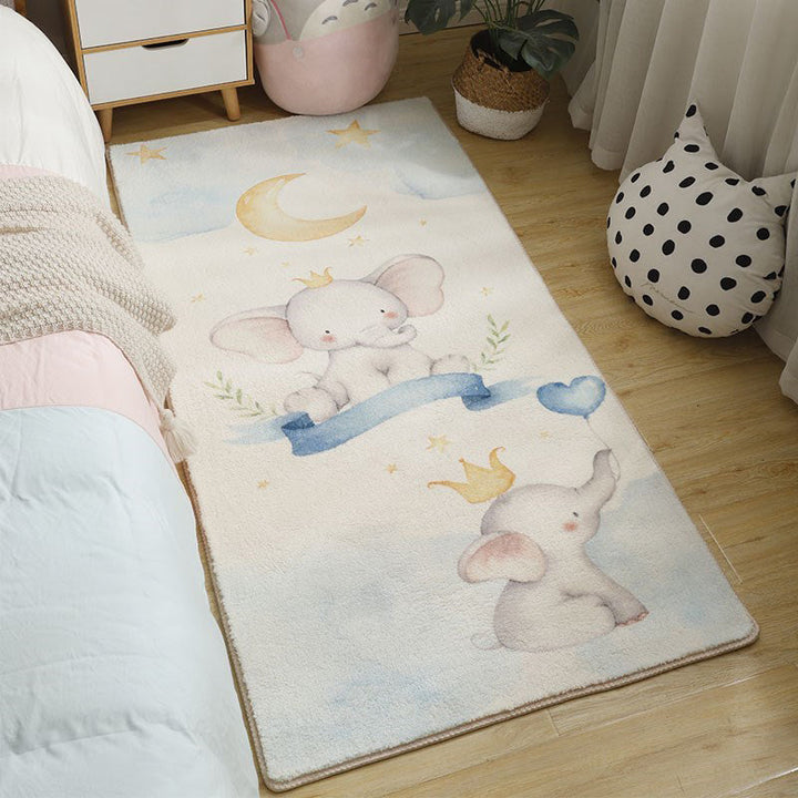 Lisslune | Beautiful Bedroom Rug Multicolor Cartoon Pattern Indoor Rug Synthetic Non-Slip Stain-Resistant Rug