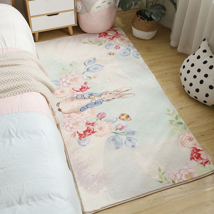 Lisslune | Beautiful Bedroom Rug Multicolor Cartoon Pattern Indoor Rug Synthetic Non-Slip Stain-Resistant Rug