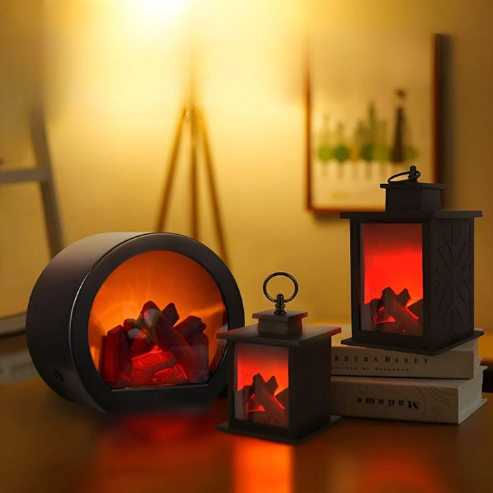 Lisslune | RadiantFlame LED Lantern – Realistic Flame Table Lamp for Cosy Ambient Lighting