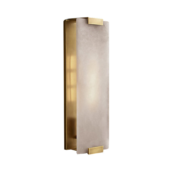 Skørter | 10.5"/18.5" Width Rectangular Wall Light Traditionary Metal 1 Head Black/Brass Wall Lamp Fixture with White Marble