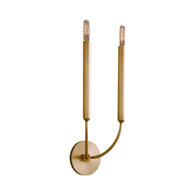 Skørter | 1/2 lamps pipe wall lamp traditional metal wall light in black/brass for the dining room