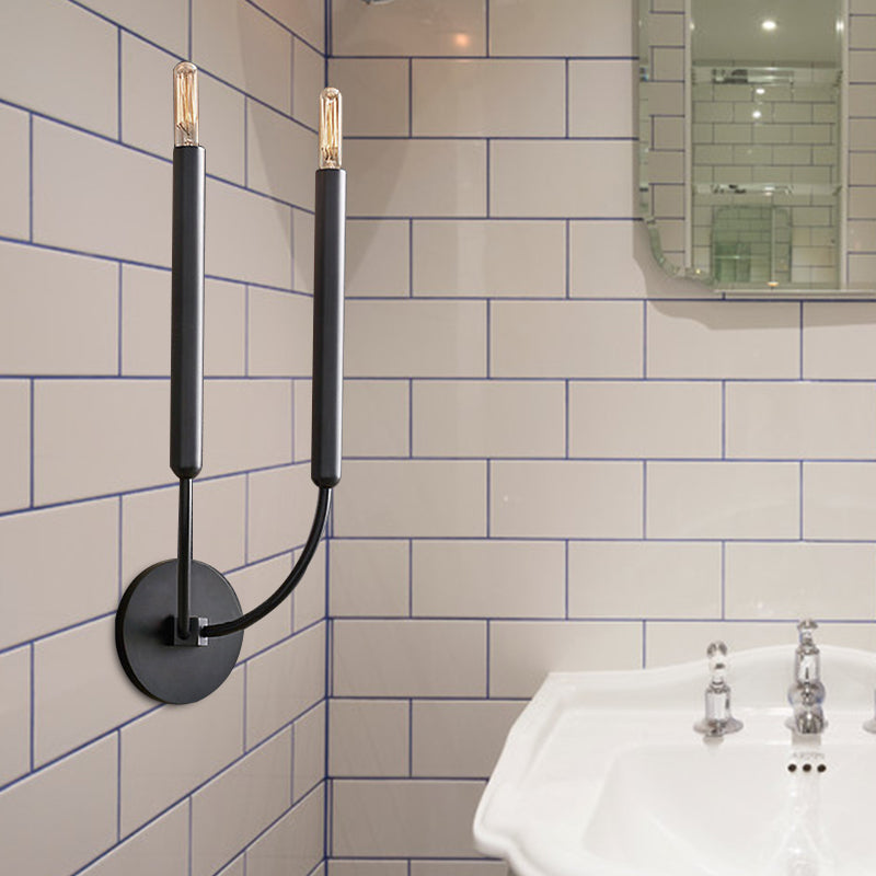 Skørter | 1/2 lamps pipe wall lamp traditional metal wall light in black/brass for the dining room