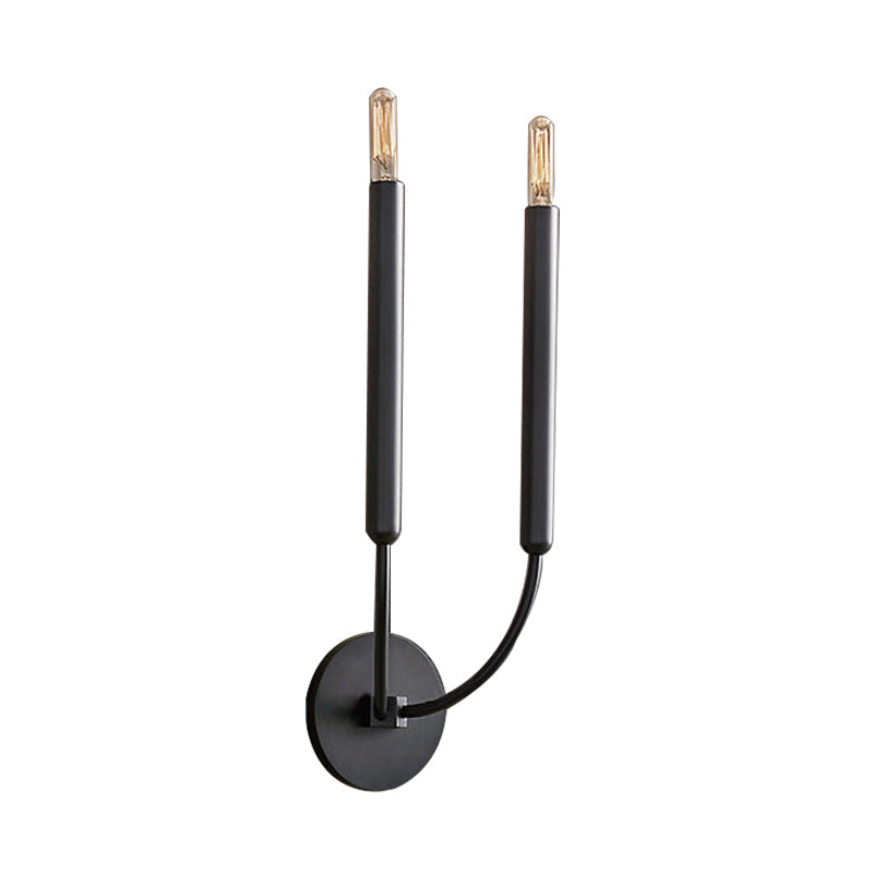 Skørter | 1/2 lamps pipe wall lamp traditional metal wall light in black/brass for the dining room