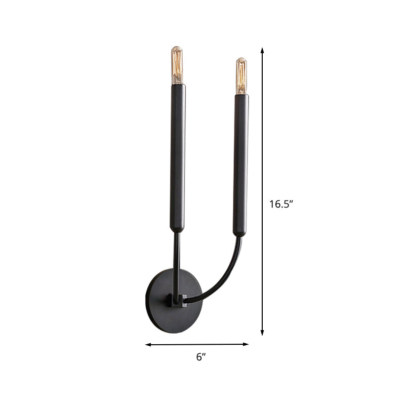 Skørter | 1/2 lamps pipe wall lamp traditional metal wall light in black/brass for the dining room