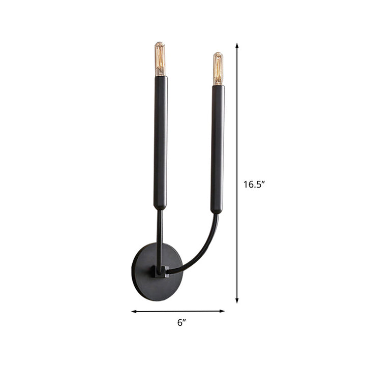 Skørter | 1/2 lamps pipe wall lamp traditional metal wall light in black/brass for the dining room