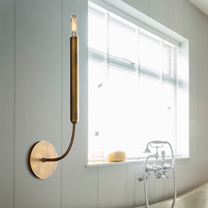 Skørter | 1/2 lamps pipe wall lamp traditional metal wall light in black/brass for the dining room