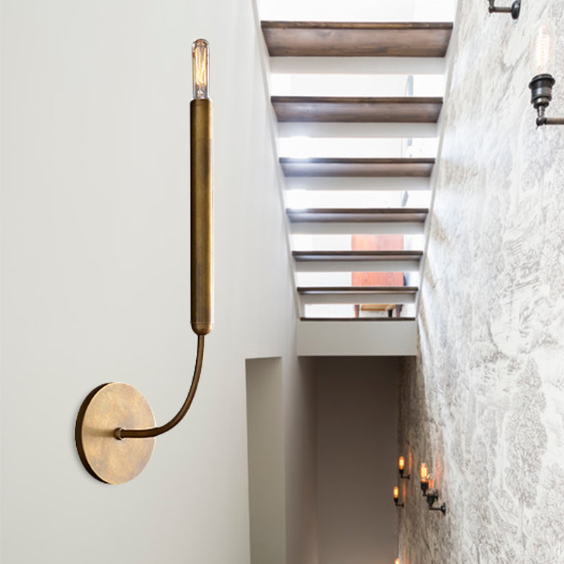 Skørter | 1/2 lamps pipe wall lamp traditional metal wall light in black/brass for the dining room
