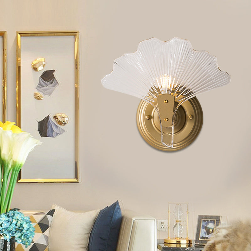 Skørter | Golden Ginkgo Wall Lamp Traditional 1/3 Heads Metal Wall Lighting for Dining Room