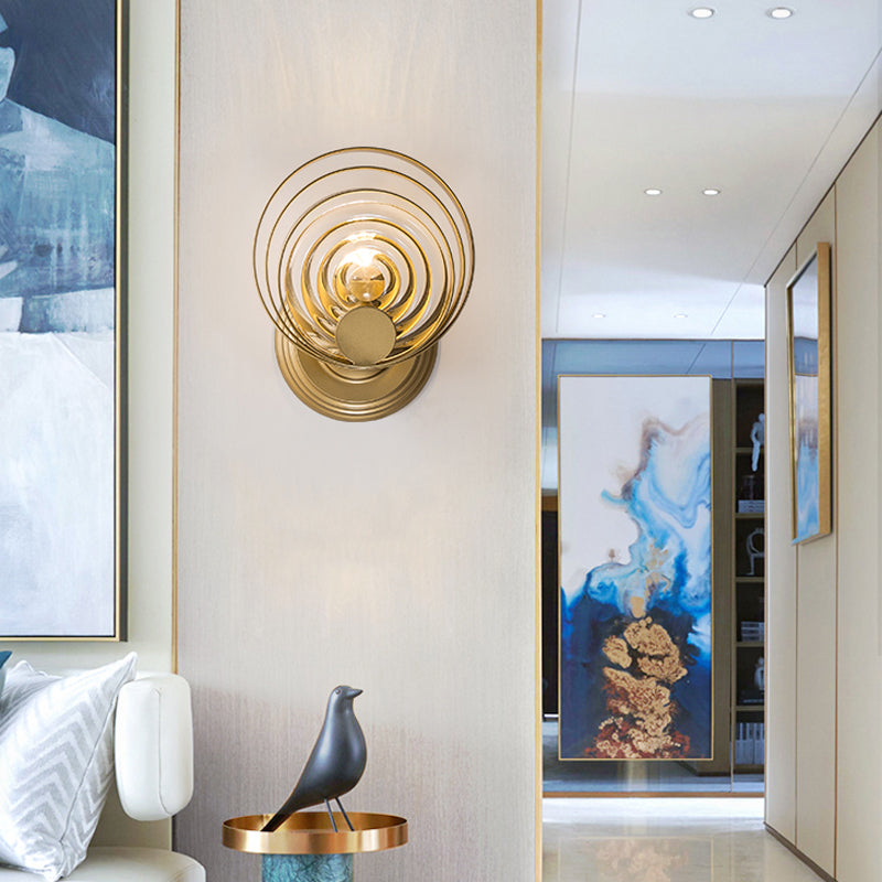 Skørter | Metal Circle Wall Lamp Tradition 1/2 Lamps Gold Wall Lamp Lighting Fixture for Nightstand