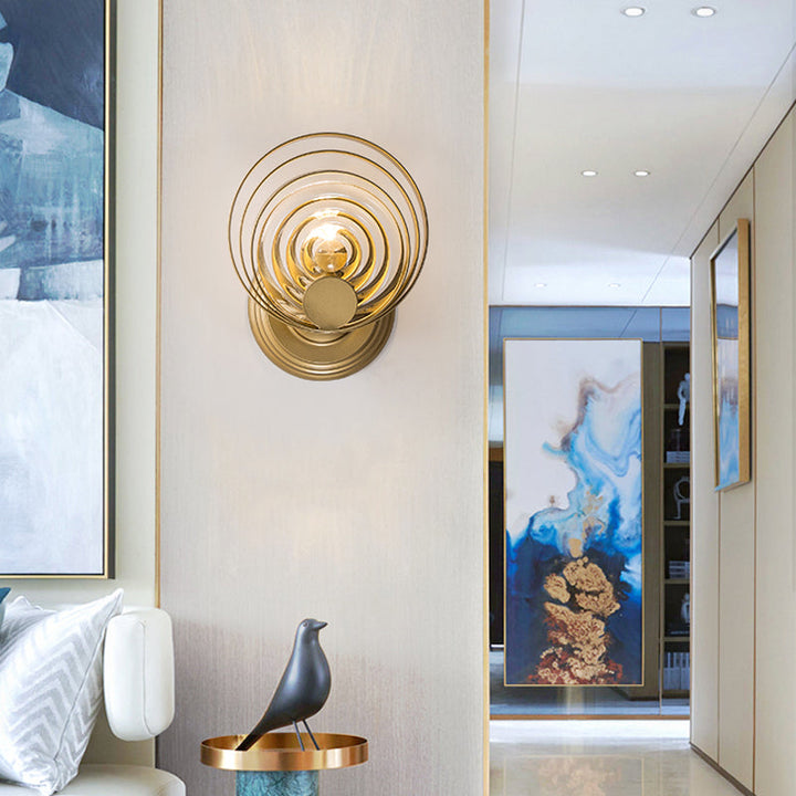 Skørter | Metal Circle Wall Lamp Tradition 1/2 Lamps Gold Wall Lamp Lighting Fixture for Nightstand