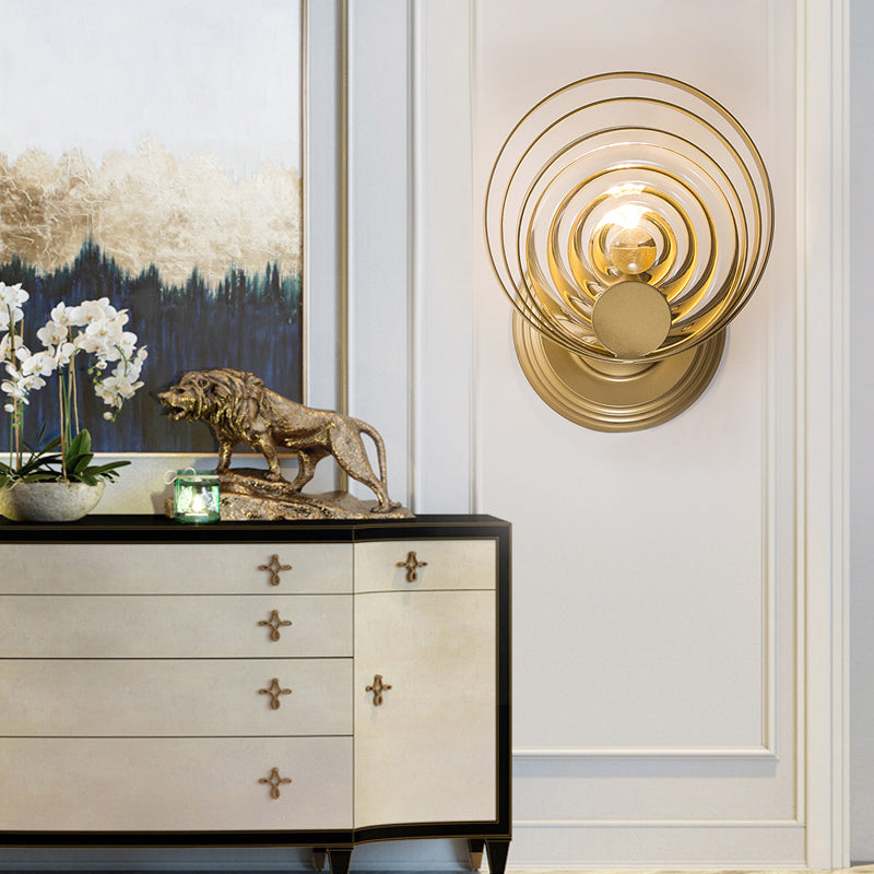Skørter | Metal Circle Wall Lamp Tradition 1/2 Lamps Gold Wall Lamp Lighting Fixture for Nightstand