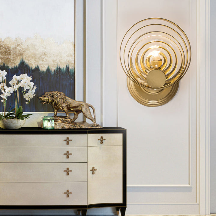 Skørter | Metal Circle Wall Lamp Tradition 1/2 Lamps Gold Wall Lamp Lighting Fixture for Nightstand
