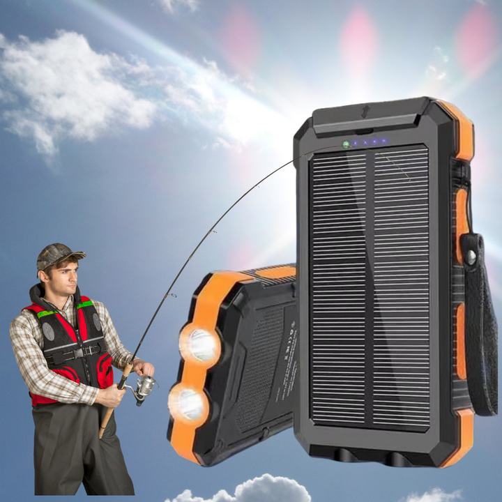 Lisslune | Fishing Power Bank 50000 mah Waterproof Solar Charger | Fishing Battery Pack with USB-C Fast Charging & LED Light