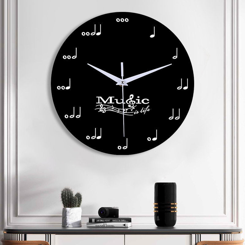 Lisslune | Music notes wall decoration quiet round clock