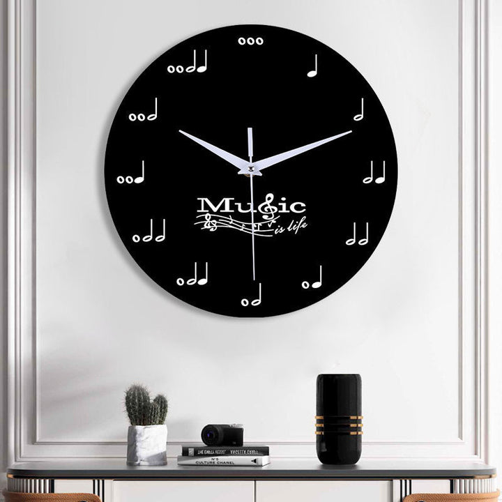Lisslune | Music notes wall decoration quiet round clock
