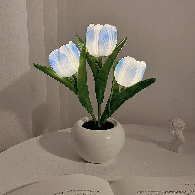 Lisslune | LED Tulip Nightstand Lamp Flower Table Lamp