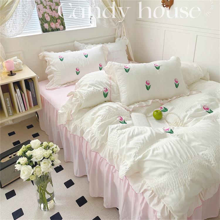 Rynx Coquette Room Tulip Ruffle Bedding Set