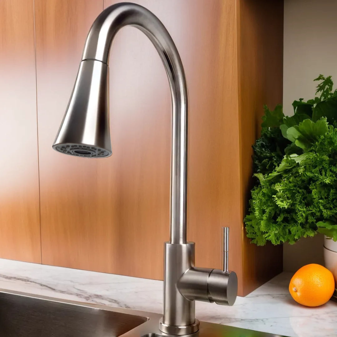 Lisslune | Kitchen mixer, faucet JF-7020S with pull-out spray, 2 modes, 400 mm