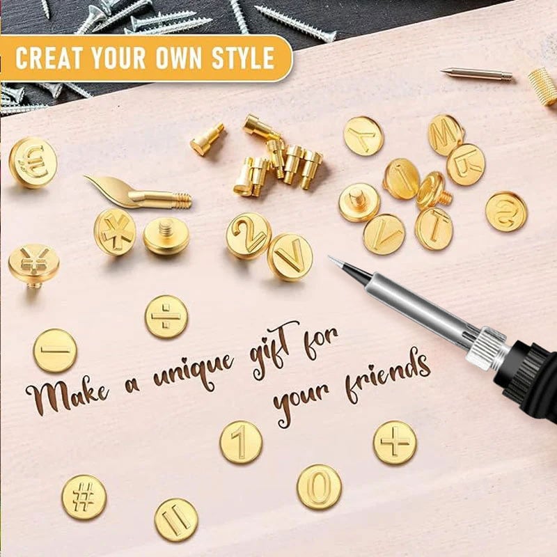 Lisslune | 26 Letters Copper Mold —DIY Wood Burning/Carving Set