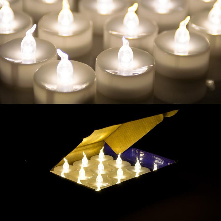 Lisslune | 24-piece: Warm white tea lights timer flameless smokeless candles