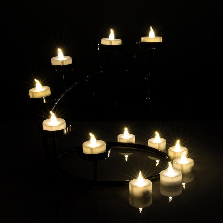 Lisslune | 24-piece: Warm white tea lights timer flameless smokeless candles