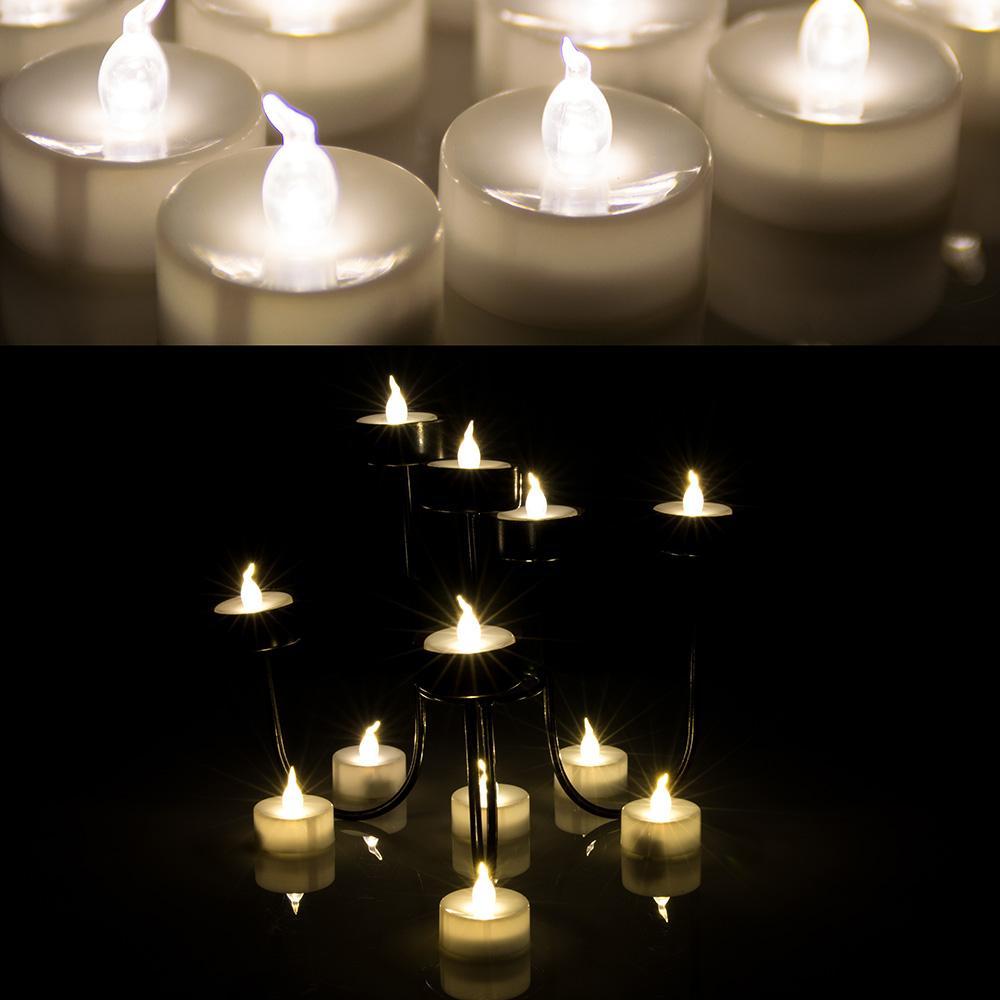 Lisslune | 24-piece: Warm white tea lights timer flameless smokeless candles