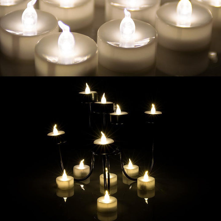 Lisslune | 24-piece: Warm white tea lights timer flameless smokeless candles