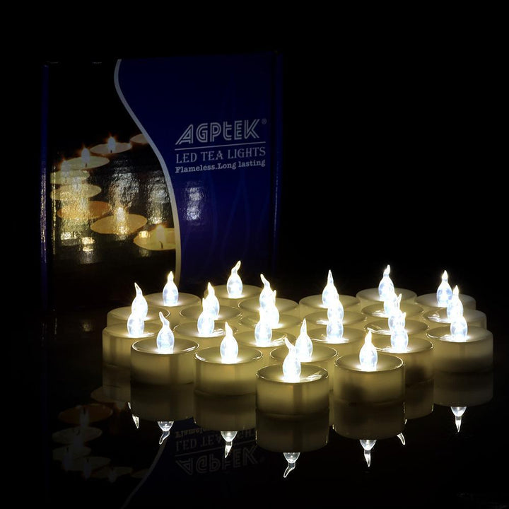 Lisslune | 24-piece: Warm white tea lights timer flameless smokeless candles