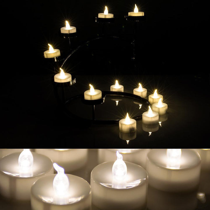 Lisslune | 24-piece: Warm white tea lights timer flameless smokeless candles