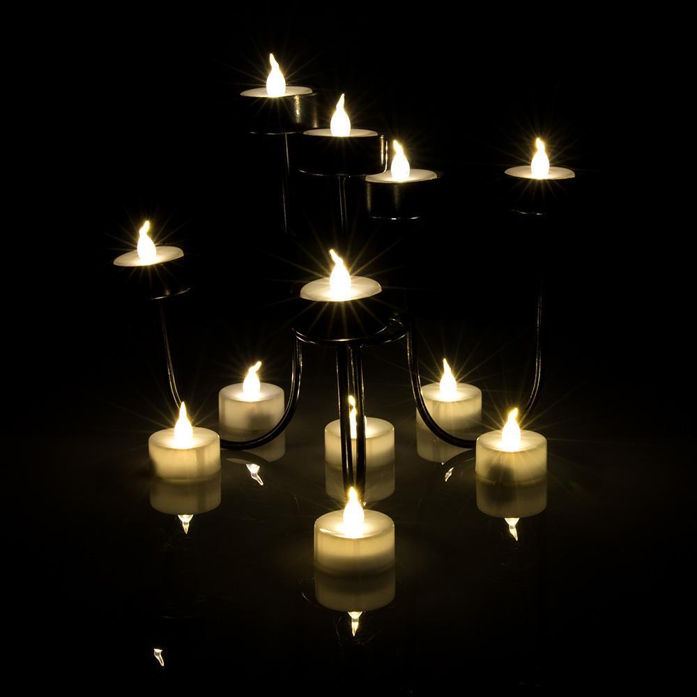 Lisslune | 24-piece: Warm white tea lights timer flameless smokeless candles