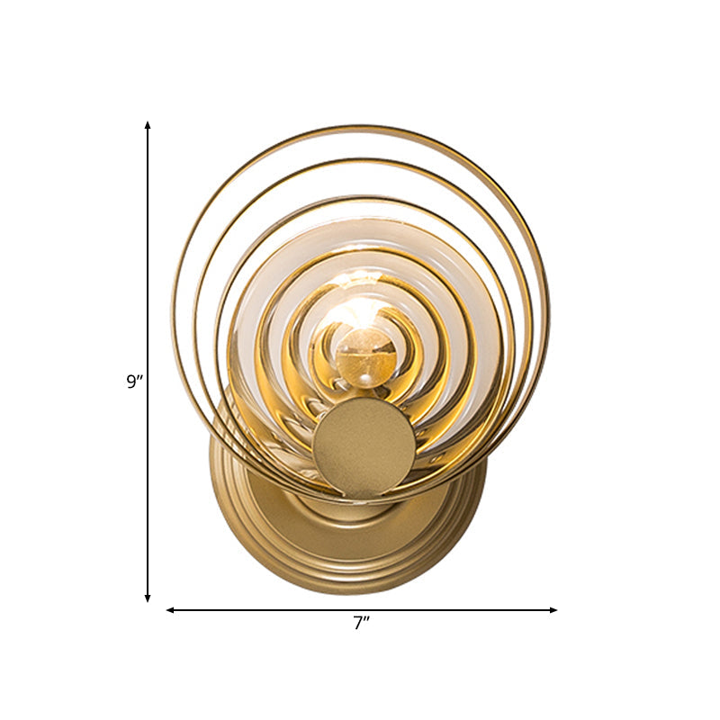 Skørter | Metal Circle Wall Lamp Tradition 1/2 Lamps Gold Wall Lamp Lighting Fixture for Nightstand