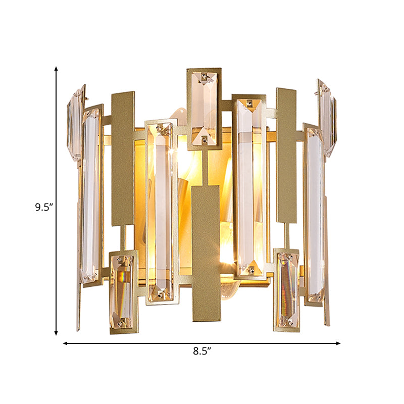 Skørter | Laser Cut Wall Light Traditionary Crystal 2 Light Gold Wall Mounted Lamp for Living Room
