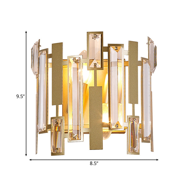 Skørter | Laser Cut Wall Light Traditionary Crystal 2 Light Gold Wall Mounted Lamp for Living Room