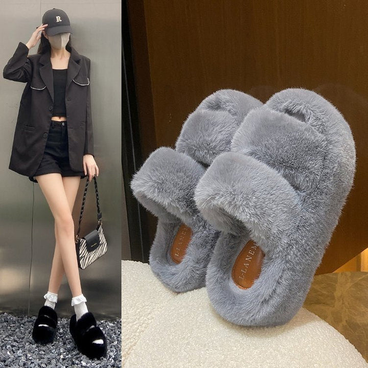Lisslune | Leisure Fleece-lined Platform Slippers