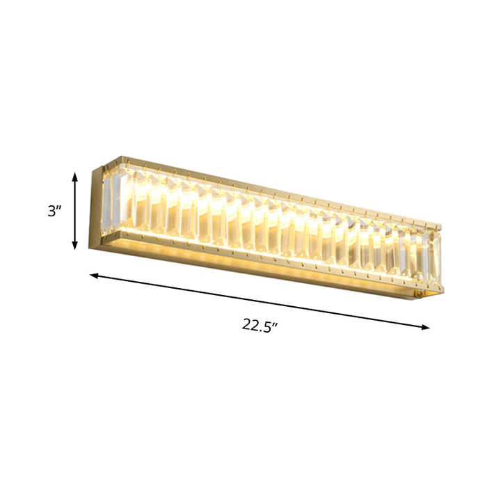 Skørter | 10"/10.5"/16" Width Round/Rectangular Wall Light Traditional Crystal Brass LED Wall Light for Bedroom