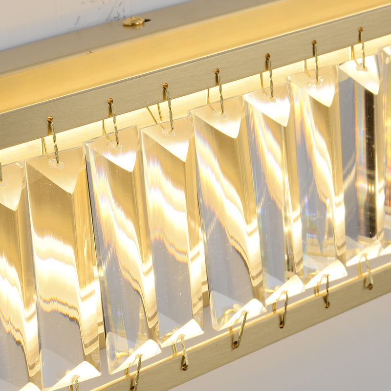 Skørter | 10"/10.5"/16" Width Round/Rectangular Wall Light Traditional Crystal Brass LED Wall Light for Bedroom