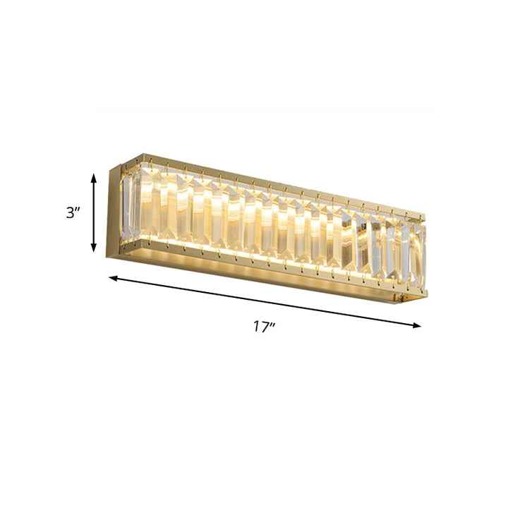 Skørter | 10"/10.5"/16" Width Round/Rectangular Wall Light Traditional Crystal Brass LED Wall Light for Bedroom