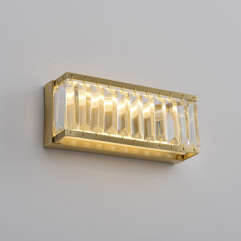 Skørter | 10"/10.5"/16" Width Round/Rectangular Wall Light Traditional Crystal Brass LED Wall Light for Bedroom