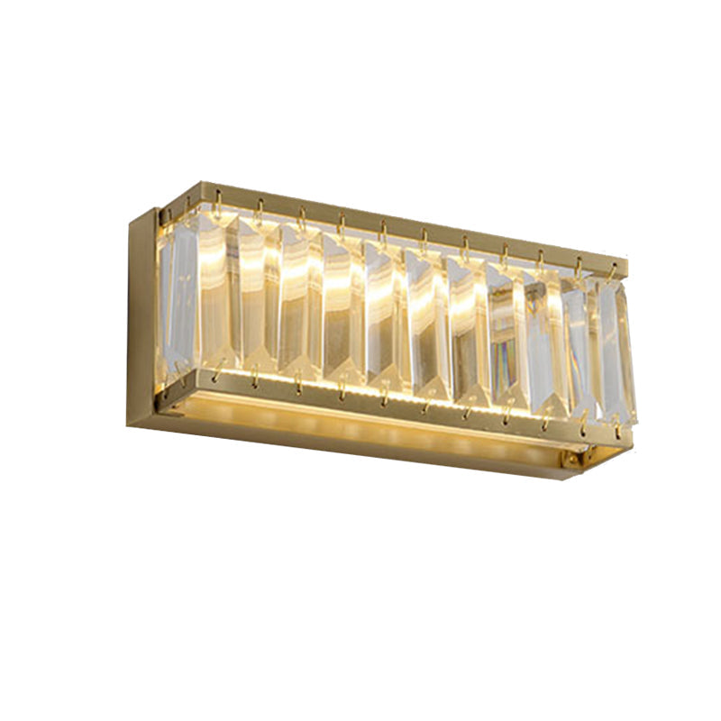 Skørter | 10"/10.5"/16" Width Round/Rectangular Wall Light Traditional Crystal Brass LED Wall Light for Bedroom