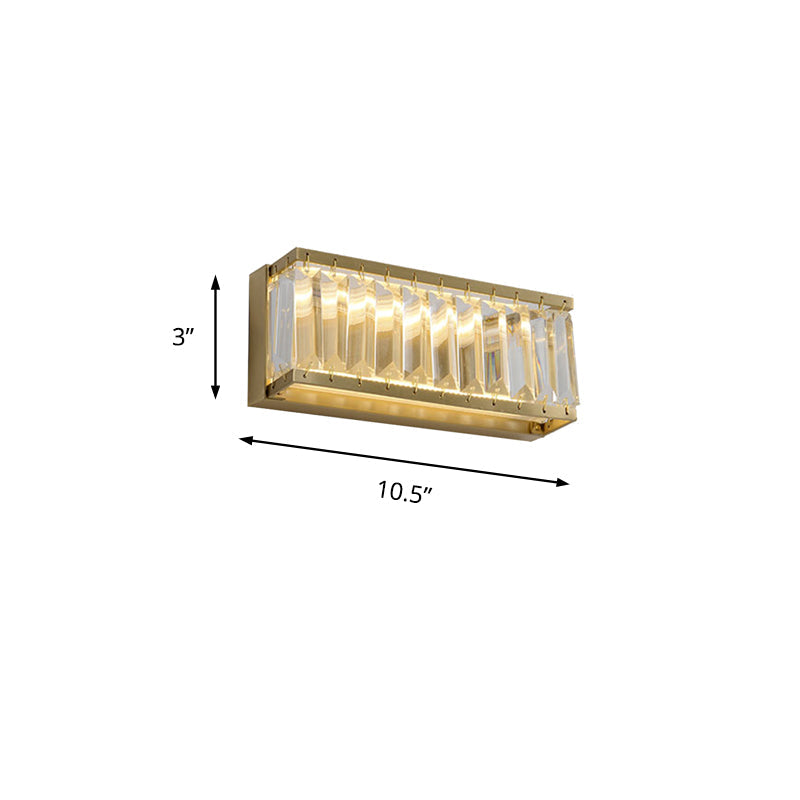 Skørter | 10"/10.5"/16" Width Round/Rectangular Wall Light Traditional Crystal Brass LED Wall Light for Bedroom