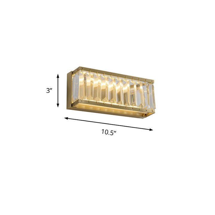 Skørter | 10"/10.5"/16" Width Round/Rectangular Wall Light Traditional Crystal Brass LED Wall Light for Bedroom