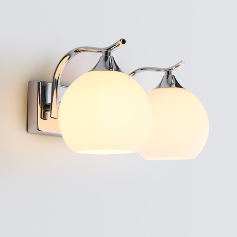 Skørter | Satin Opal Glass Dome Wall Lamp Simple Style Hallway Wall Mount Light