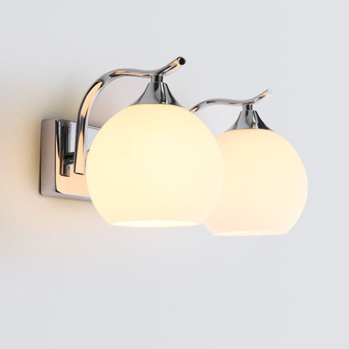Skørter | Satin Opal Glass Dome Wall Lamp Simple Style Hallway Wall Mount Light